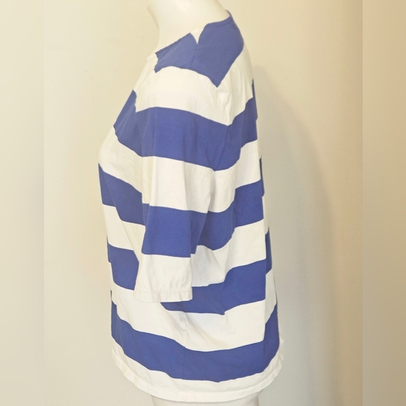 Boden Blue and White Fitted Short Sleeve Tee - Picture 4 of 8